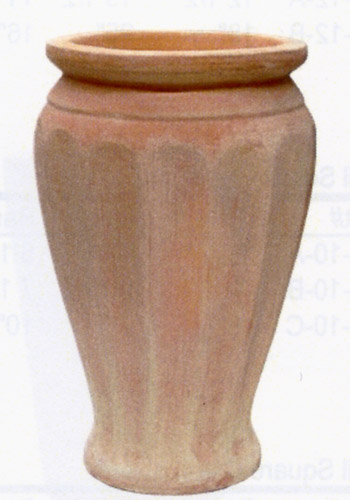 Large Garden Planter Asian Terra Cotta Tall Fluted Urn